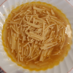 Spaghetti spezzati col brodo di dentice