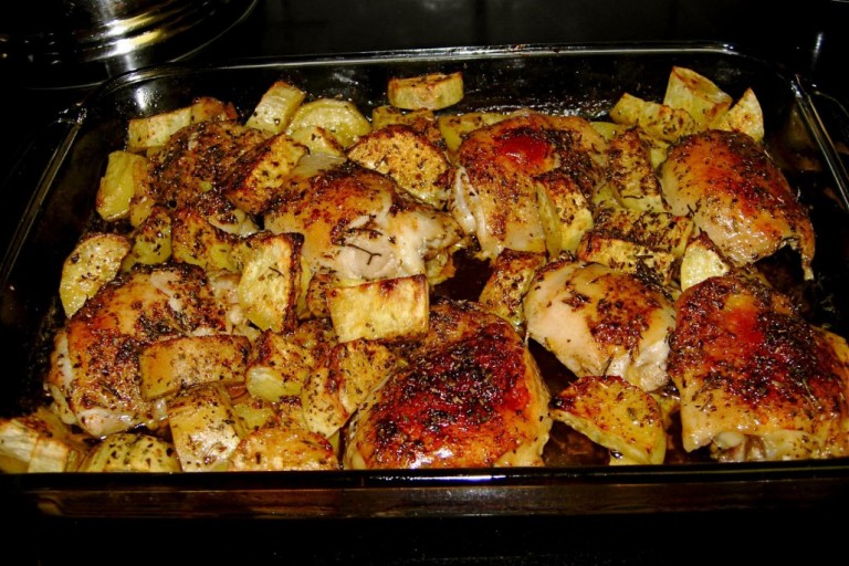 Pollo al forno con patate
