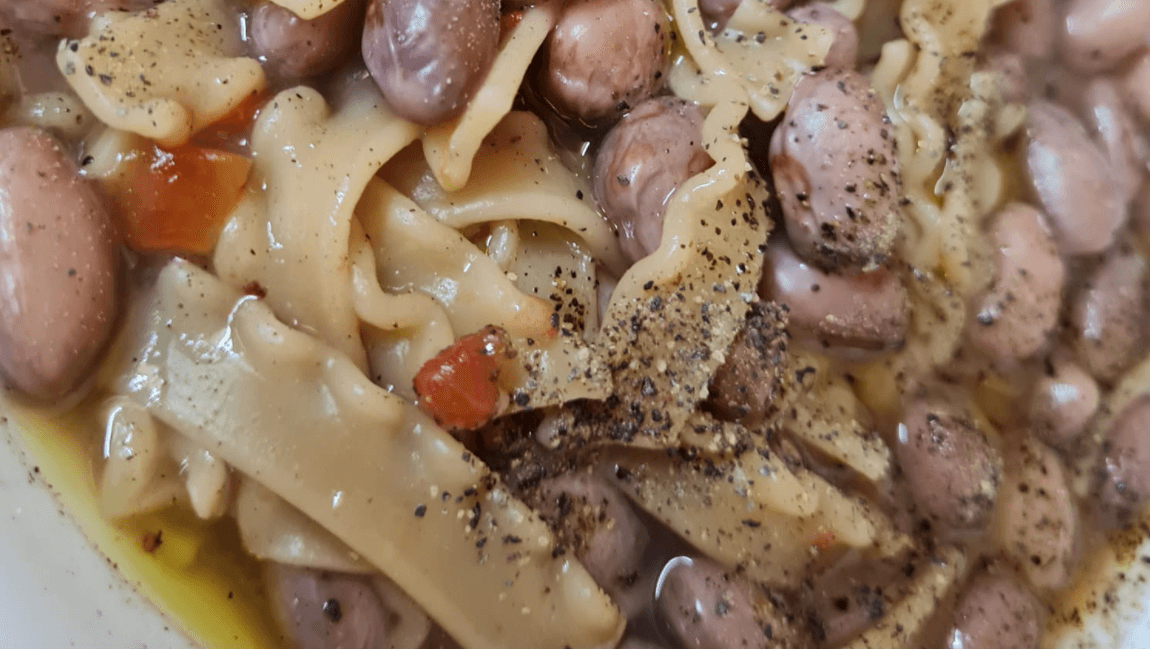 Minestra di fagioli borlotti - pasta câ fasola 'ncirata